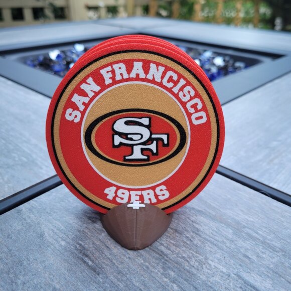 San Francisco 49ers Coasters Set - 3D Printed - (Set of 4) - Picture 1 of 4